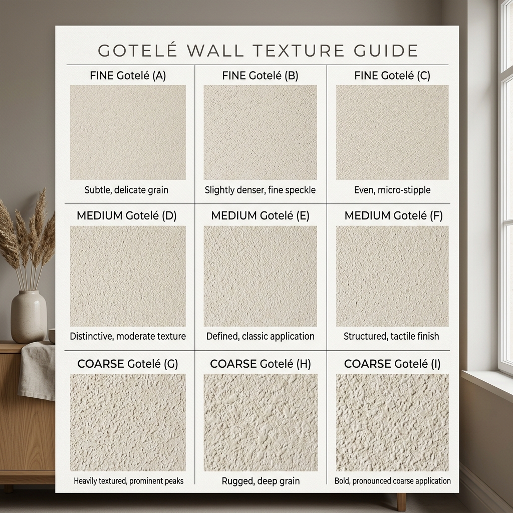 Primer plano de diferentes texturas de gotelé en paredes